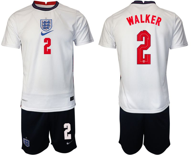 Men 2020-2021 European Cup England home white #2 Nike Soccer Jersey